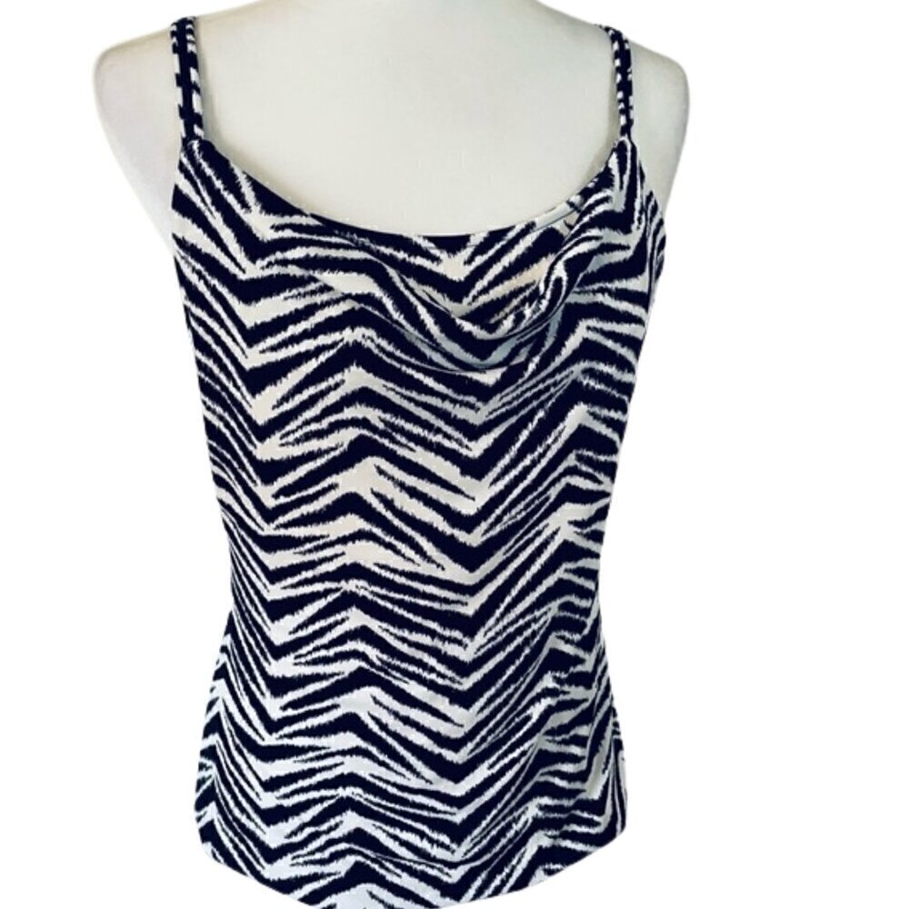 White House Black Market Zebra Print Sleeveless Tank Top - Size Small